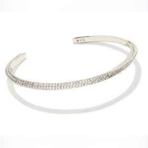 Kendra Scott Ella cuff bracelet silver with white CZ stones size S/M